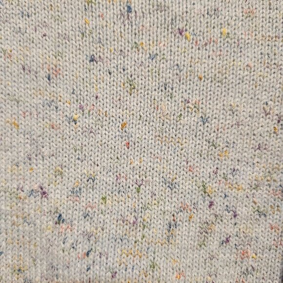 Evelyn Blue Womens Size Med Speckled Knit Sweater Distressed Hem Split Seam Blue - Picture 9 of 10